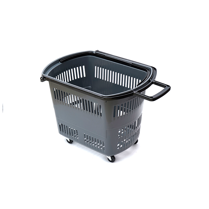 2 handtag Slitstark shoppingkorg med fyra hjul