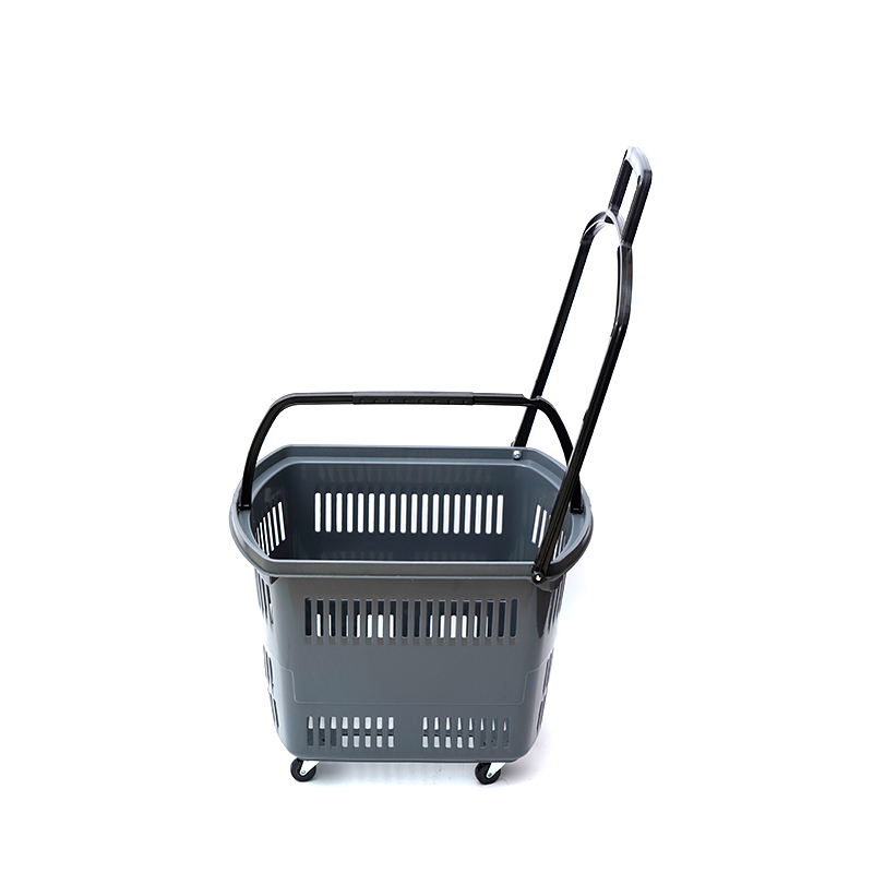 2 handtag Slitstark shoppingkorg med fyra hjul